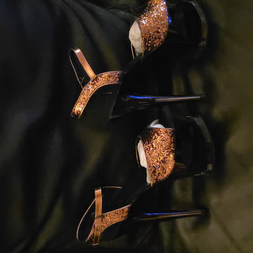 Pleaser Bronze Glitter Heels Wow